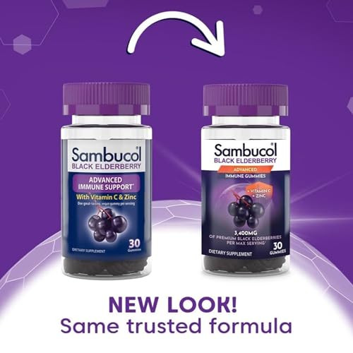Sambucol Black Elderberry Gummies - Elderberry with Zinc and Vitamin C for Adults, Sambucus Elderberry Gummies, Immune Support Gummies - 30 Count, 3