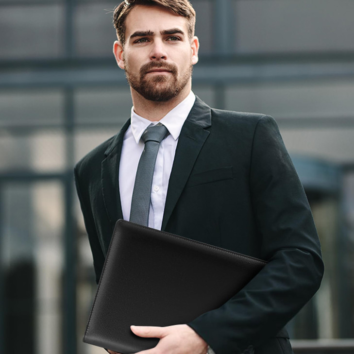 Toplive Padfolio Portfolio Organizer Binder, A4 Portfolio Folder Faux Leather Portfolio, Resume Padfolio with Letter Size Notepad & Card Holder, Busi