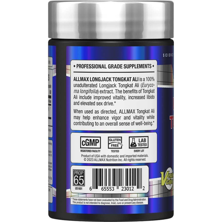 ALLMAX Essentials LongJack Tongkat Ali - 60 Capsules - Mens Health Supplement - Improves Vitality - 60 Servings
