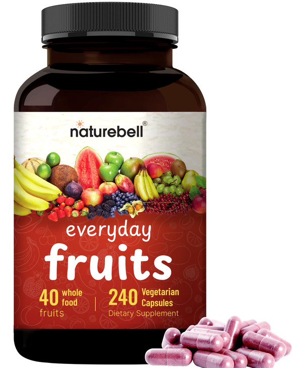 Fruit and Veggies Supplement  480 Total Vegetarian Capsules | Balance of Natural 40 Whole Fruits & Veggies Blend | Fresh Superfood Formula with Vita