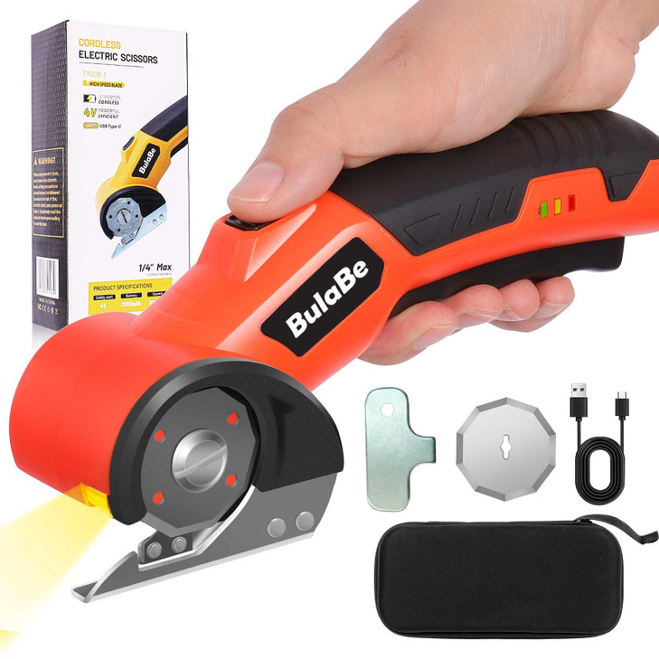 Cordless Electric Fabric Scissors,Cardboard Box Heavy Duty Scissor, carpet knife, Power Rotary Cutter,Rechargeable Sewing Shears, Suitable for Cloth,