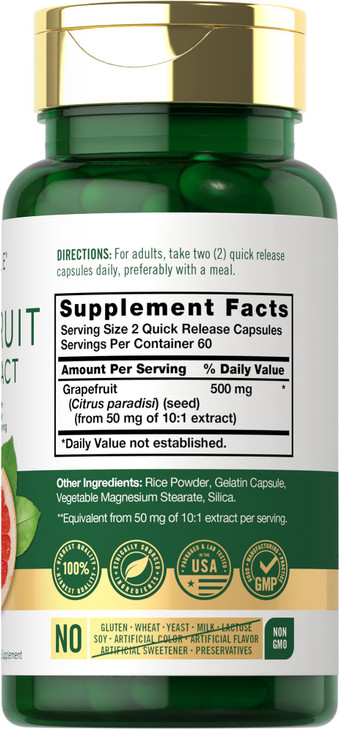 Carlyle Grapefruit Seed Extract | 120 Capsules | Maximum Strength | Non-GMO, Gluten Free