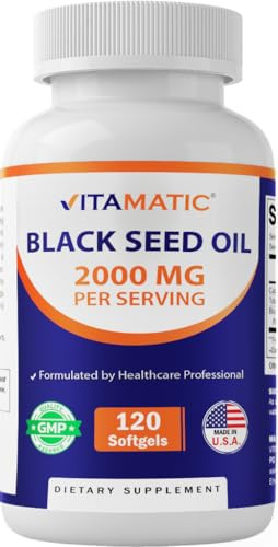 Vitamatic Black Seed Oil, 120 Softgels (1,000 mg per Softgel)