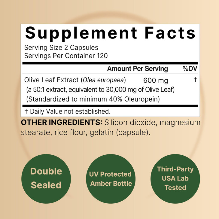 NatureBell Olive Leaf Extract - 240 Capsules - High Strength 50:1 Concentrated Extract with Oleuropein - Immune, Heart & Circulation Support*