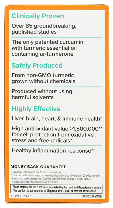 Terry Naturally CuraMed 375mg - Antioxidant Supplement for Brain & Immune Health Support - Dietary Supplement with Curcumin & Turmeric Essential Oil