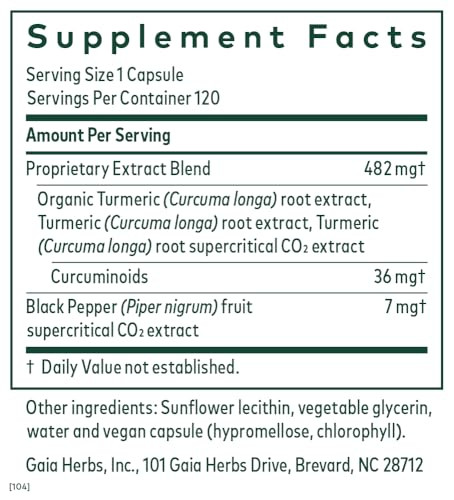 GAIA HERBS PRO Curcuma Supreme - Immune Health Support Supplement - Curcuma Supplement with Black Pepper Fruit Extract & Turmeric Root Extract - 120