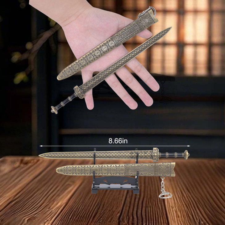 Ancient Sword Letter Opener with Sheath and Display Stand, Decorative Letter Opener Sword Desk Decor, Mail Open Tool Envelope Slitter Opening Tool Of