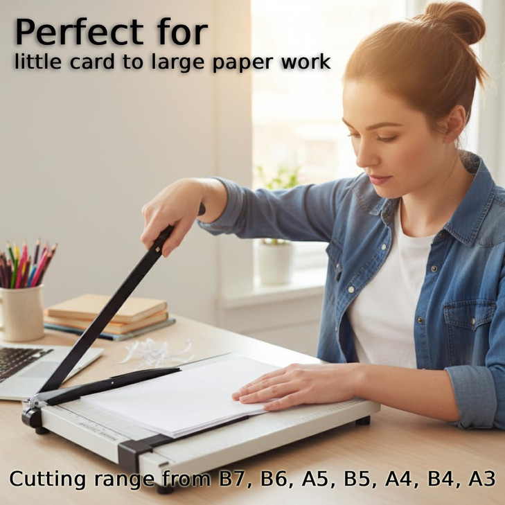 Japard Guillotine Paper Cutter 18 inch A3 Paper Slicer Trimmer for Classroom with Safety Guard Blade Lock Guide, 12 Sheet Capacity