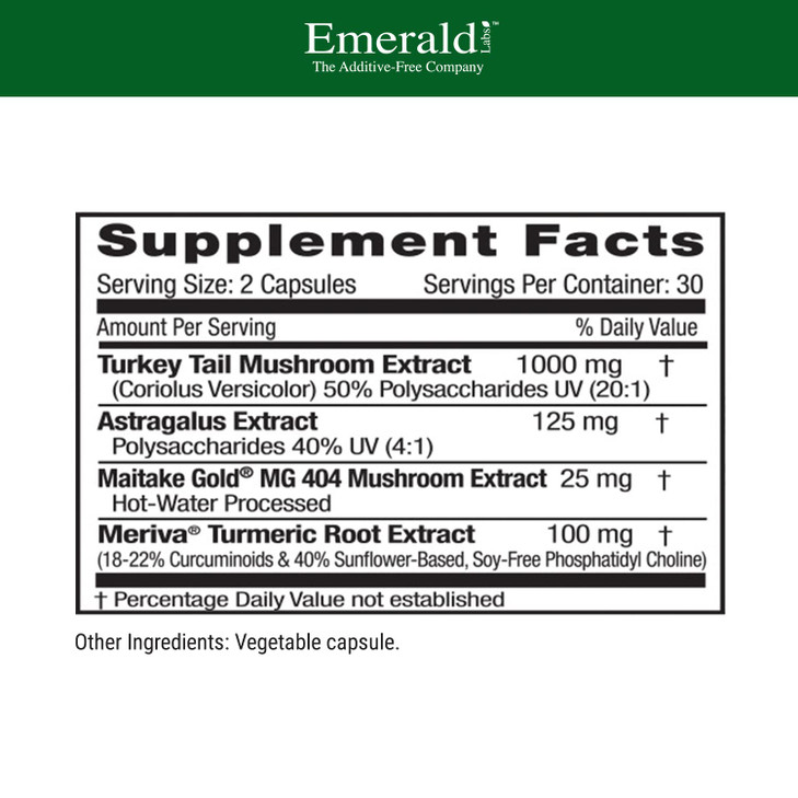 EMERALD LABS S Deep Immune Health - Immune Support Supplement with Maitake Gold Mushrooms, Meriva Turmeric & Astragalus Extract - 60 Vegetable Capsul