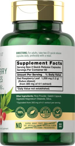 Carlyle Red Raspberry Leaf Capsules | 120 Count | Non-GMO and Gluten Free Formula | Traditional Herbal Extract