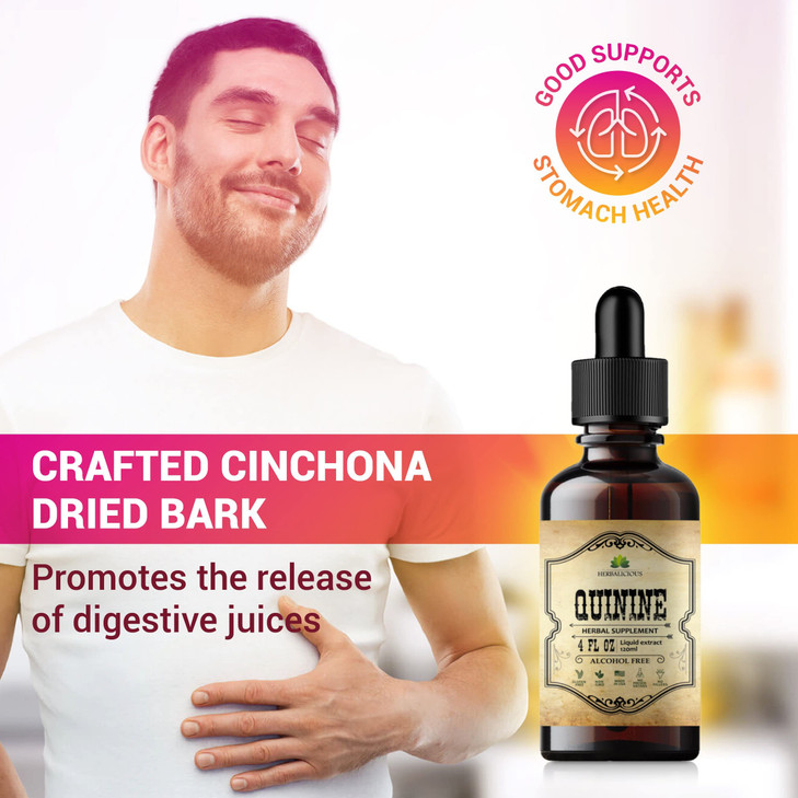 Quinine Liquid Extract 4oz  Restless Legs Syndrome Relief & Leg Cramps PM Nighttime Cramp Relief  All-Natural Cinchona Officinalis Bark Tincture fo