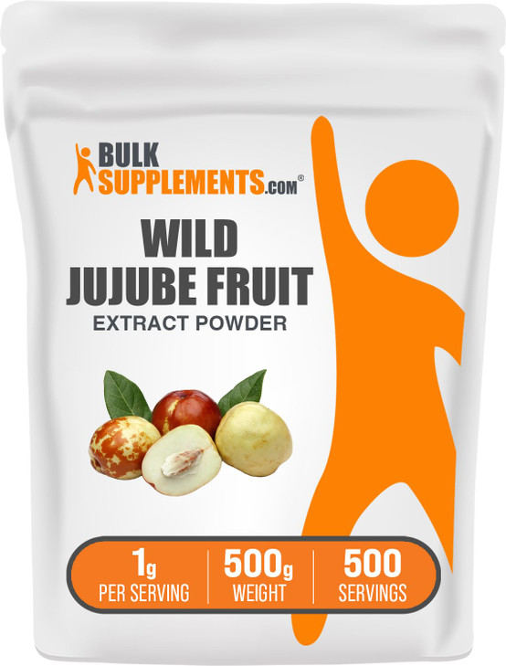 BulkSupplements.com Wild Jujube Extract Powder - Sourced from Jujube Fruit, Herbal Supplement - Gluten Free, 1g per Serving, 500g (1.1 lbs) (Pack of