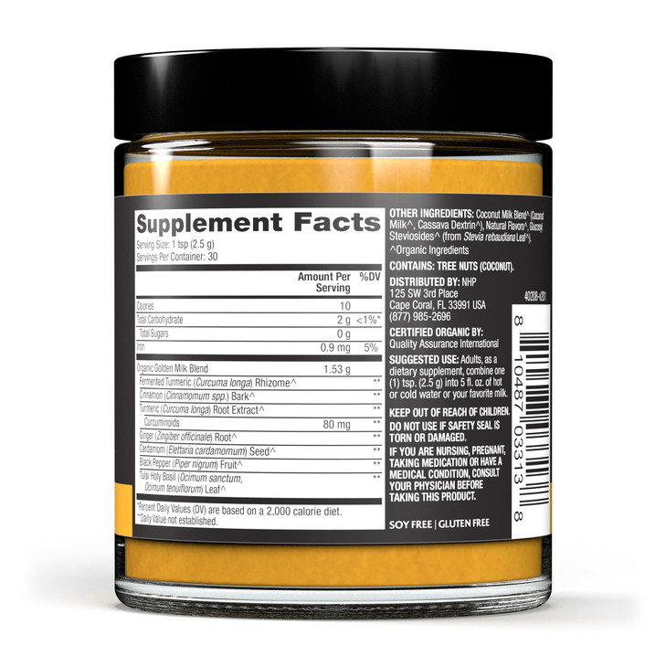 Dr. Mercola Solspring Golden Milk - Adaptogenic Support - Organic Turmeric Ginger Blend - Coconut Milk Base - Vegan Friendly - USDA Organic - 30 Serv