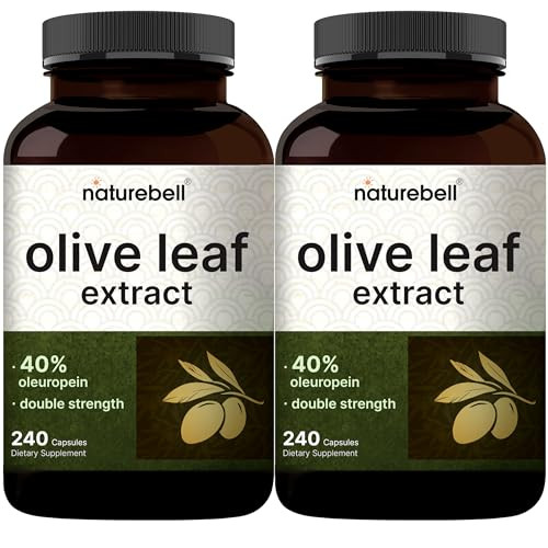 2 Pack Olive Leaf Extract 30000mg, 480 Total Capsules | 40% Active Oleuropein, 50:1 Herbal Equivalent  Rich in Polyphenol & Flavonoid Antioxidants f