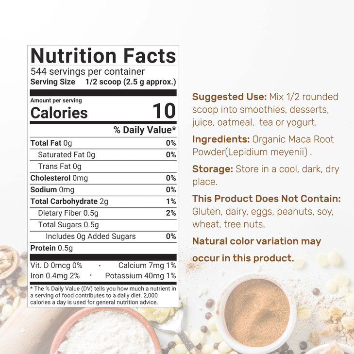 Organic Peruvian Maca Root Powder, 3lbs  Easily Digested Gelatinized Form  Herbal Superfoods Supplement for Men & Women  Supports Immune & Energy