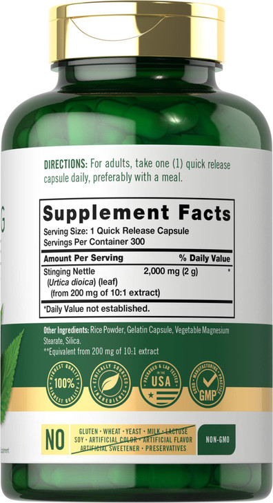Carlyle Stinging Nettle Leaf Extract | 300 Capsules | Non-GMO & Gluten Free Supplement