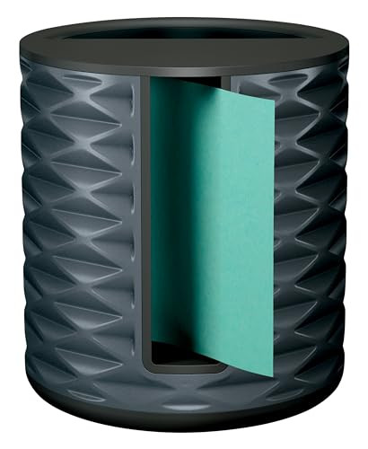 Post-it Note Dispenser, Vertical Design, Pop-Up Notes, Black with Grey Geometric Pattern, 1 Aqua Splash 3 in x 3 in Super Sticky Note Pad