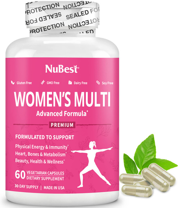 Multivitamin for Women with 39 Key Nutrients, Essential Vitamins, Minerals, Horny Goat Weed, Maca, Wild Yam, Red Clover, Cranberry, Arginine, Herbal