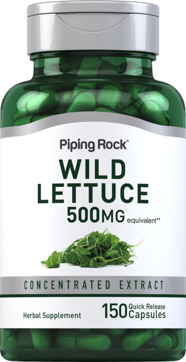 Piping Rock Wild Lettuce Extract | 150 Capsules | Concentrated Herbal Supplement | Non GMO, Gluten Free