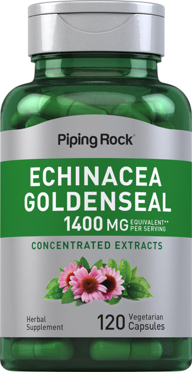 Piping Rock Echinacea Goldenseal Capsules | 120 Vegetarian Capsules | Non-GMO, Gluten Free Supplement