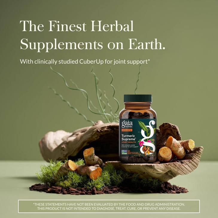Gaia Herbs Turmeric Supreme Joint Health - Joint Support Supplement with Quercetin, Black Pepper, Boswellia, Ginger Root, Curcuminoids & More* - 120