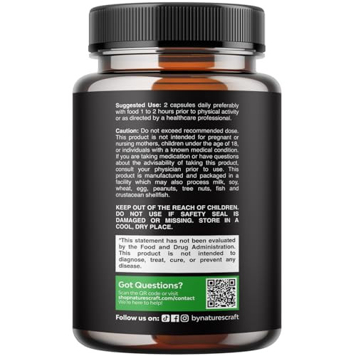 Natures Craft Horny Goat Weed for Men - Extra Strength Male Supplement with Black Maca Root, Tongkat Ali, Saw Palmetto & Panax Ginseng Extract for St