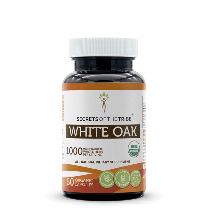 Secrets of the Tribe White Oak USDA Organic 60 Capsules | High-Potency Herbal Capsules | Made with Organic Vegetarian Capsules and Organic White Oak
