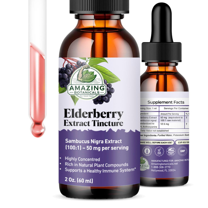 Elderberry Extract 15,000mg Strength Tincture - Organic Immune Support & Wellness Supplement | Elderberry Syrup Organic | 30ml/1oz