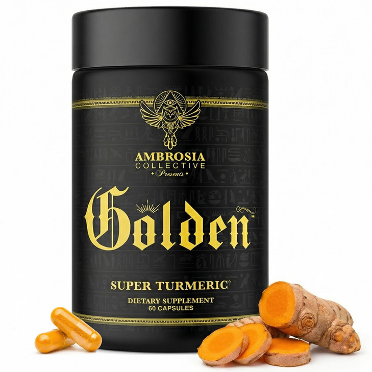 Ambrosia Golden Super Turmeric | Bioavailable Curcumin | Support Healthy Gut & Brain Health | Joint Support | 765mg of Active Curcuminoids | 60 Veggi