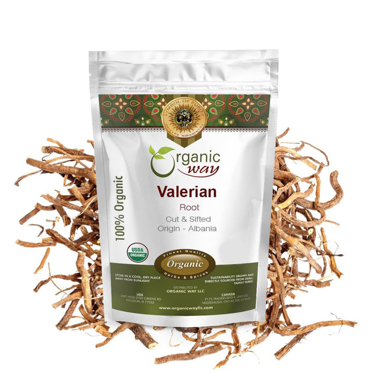 Organic Way Valerian Root Cut & Sifted (Valeriana officinalis) - Herbal Tea | European Wild-Harvest | Kosher & USDA Certified | Vegan, Non-GMO & Glut