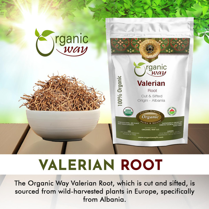Organic Way Valerian Root Cut & Sifted (Valeriana officinalis) - Herbal Tea | European Wild-Harvest | Kosher & USDA Certified | Vegan, Non-GMO & Glut