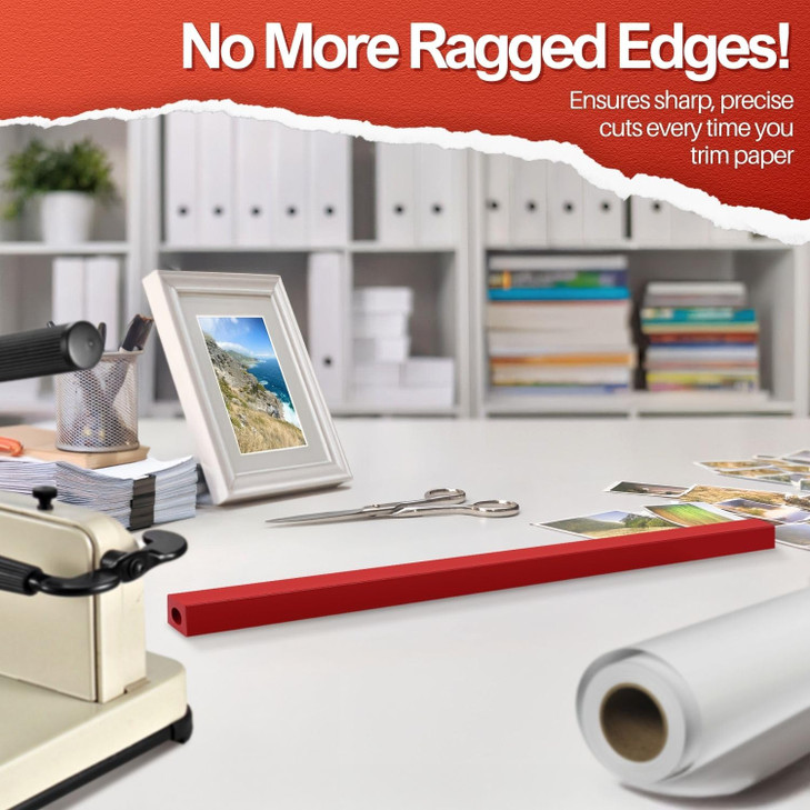 Flexzion 17" A3 Cutting Stick Replacement, Stack Paper Cutter Trimmer Blade Rubber Pad for Heavy Duty Professional Industrial Guillotine Stack Deskto