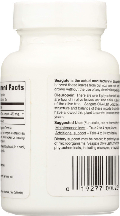 Seagate Products Olive Leaf Extract 450mg 45 Capsules