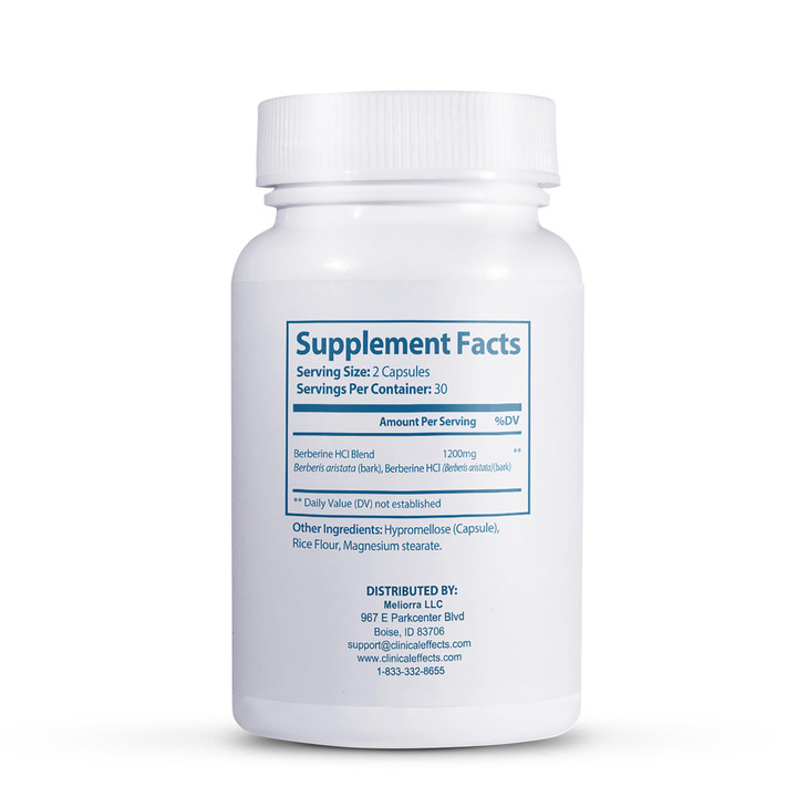 Clinical Effects Berberine HCL - Pure Berberine 1200mg - Liver Support - Vegan Supplement - 60 Veggie Capsules - Made in The USA