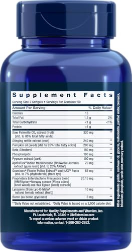 Life Extension Ultra Prostate Formula, 100 Softgels (Pack of 2) - Natural Supplement for Men