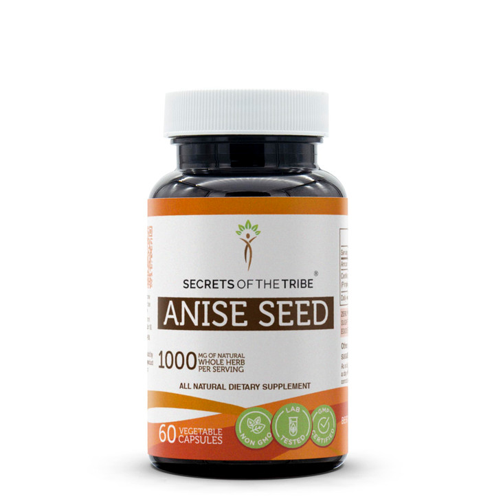 Secrets of the Tribe Anise Seed 60 Capsules, 1000 mg, Anise (Pimpinella Anisum) Dried Seed (60 Capsules)