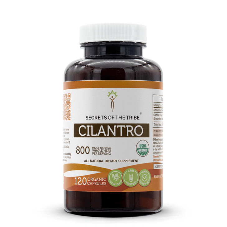 Secrets of the Tribe Cilantro 120 Capsules, Made with Vegetable Capsules and Cilantro Dried Leaf (120 Capsules)