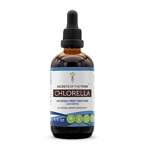 Secrets of the Tribe Chlorella Tincture Alcohol-Free Liquid Extract, Chlorella (pyrenoidosa) Dried Algae (4 FL OZ)