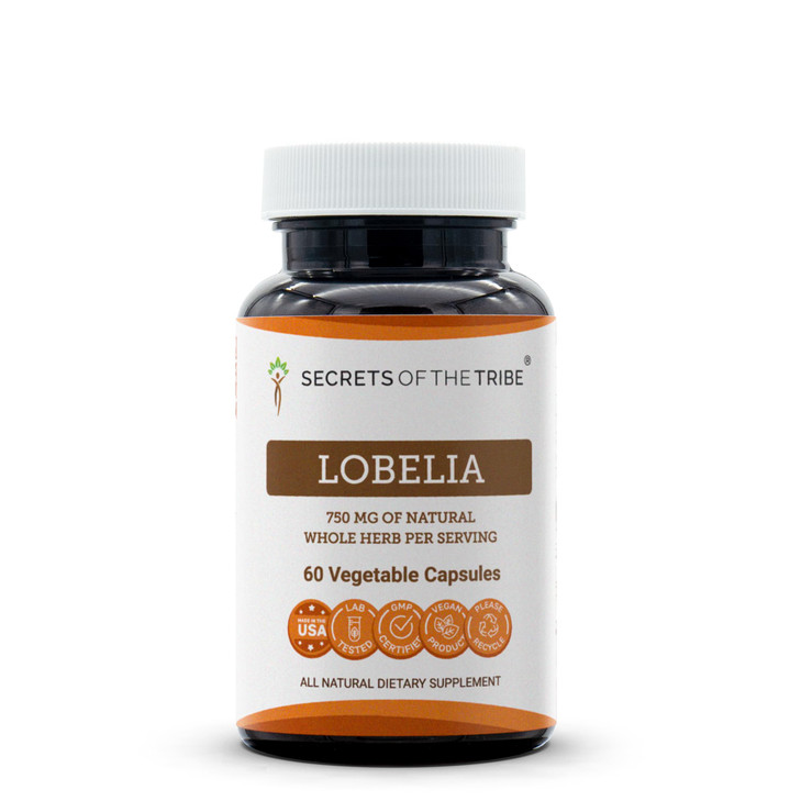 Secrets of the Tribe Lobelia 60 Capsules, 750 mg, Responsibly farmed Lobelia (Lobelia Inflata) Dried Herb (60 Capsules)