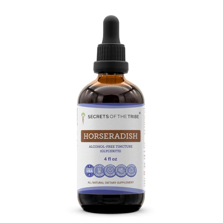 Secrets of the Tribe Horseradish Tincture Alcohol-Free Liquid Extract, Horseradish (Armoracia rusticana) Dried Root (4 FL OZ)