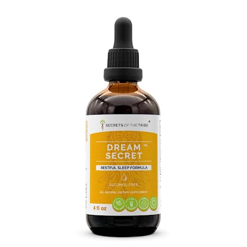Secrets of the Tribe - Dream Secret, Restful Sleep Formula, Herbal Supplement Blend Drops Alcohol-Free Liquid Extract (4 fl oz)
