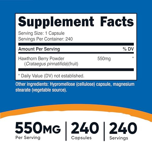 Nutricost Hawthorn Berry Capsules 550mg, 240 Capsules, Vegetarian Friendly, Non-GMO & Gluten Free