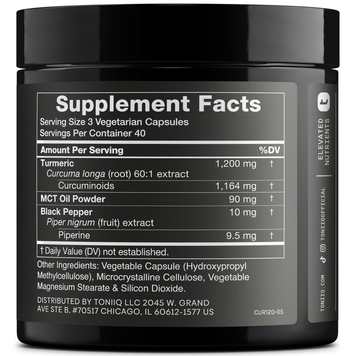 Turmeric Curcumin - Ultra High Potency 60:1 Extract with 97% Curcuminoids - 1200mg Per Serving - Black Pepper & MCT Oil for Enhanced Absorption - Thi