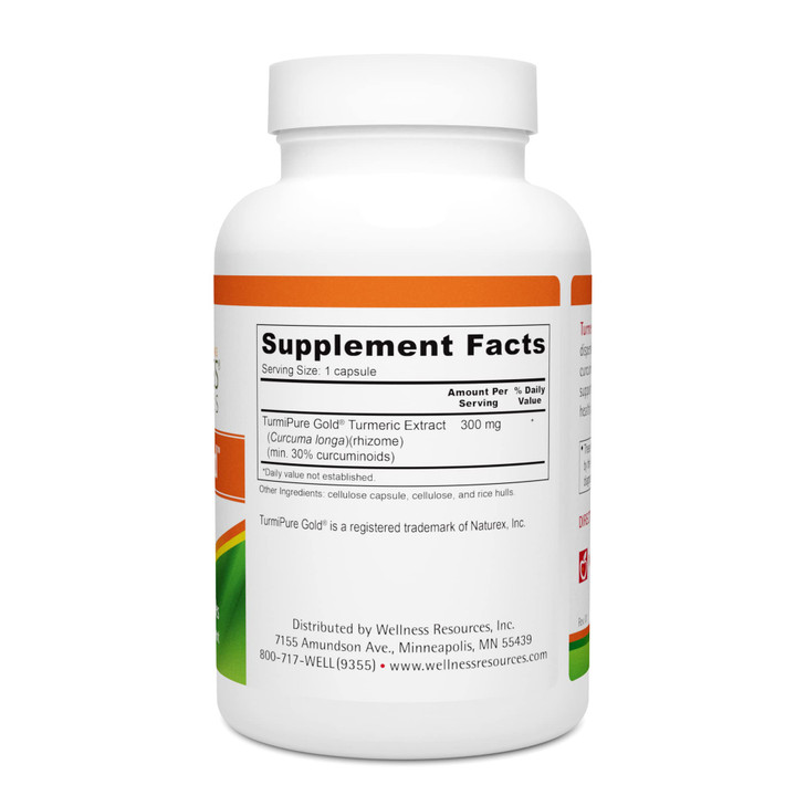 Turmeric Gold Caps with TurmiPure Turmeric Extract - 90 Servings - Highest Curcuminoid Bioavailability - Non-GMO, Vegan, Gluten-Free Turmeric Supplem