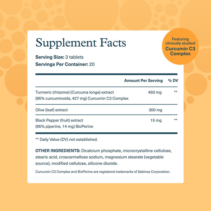 Youtheory Turmeric - 450 mg - with Black Pepper & Olive Leaf - Supports Joint & Brain Health* - Contains Bioenhancers, Curcuminoids & Herbal Extracts