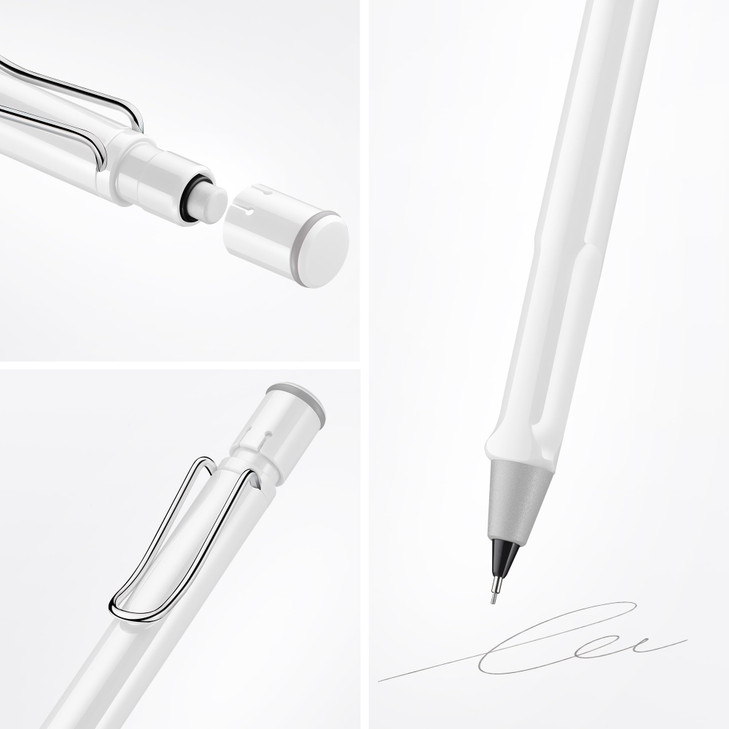 LAMY safari white - Mechanical Pencil with ergonomic grip & body made of robust ASA plastic - ideal for drawing & writing - including LAMY M 41 fine