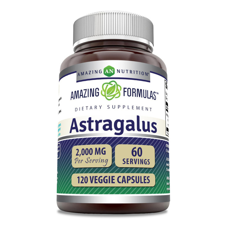 Amazing Formulas Astragalus (from Astragalus Membranaceus Plant Root) | 2000 Mg Supplement | Vegetarian Capsule | Non-GMO | Gluten-Free | Made in USA