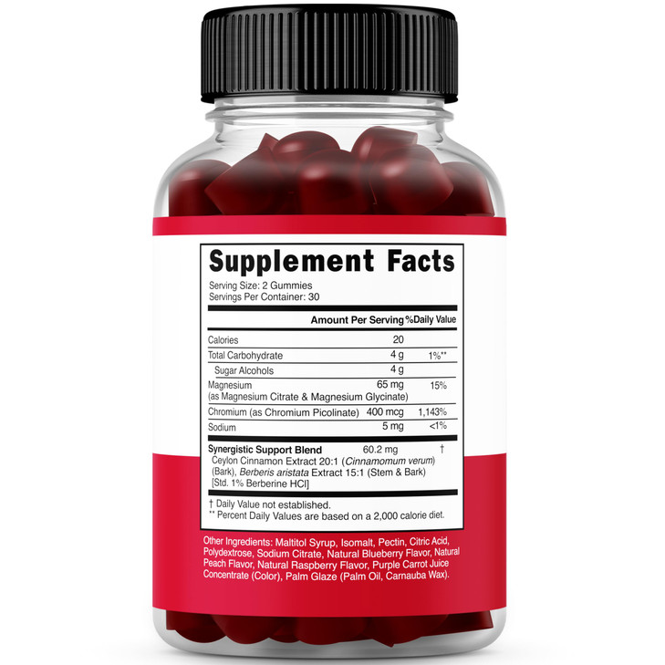 Berberine Gummies with Ceylon Cinnamon (1,200mg) Premium Sugar-Free Berberine Ceylon Cinnamon Supplement for Adults - Third-Party Tested, Non-GMO & M