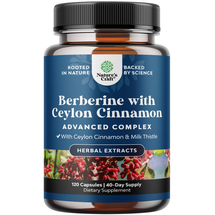 Balancing Berberine Plus 1200mg Per Serving Complex - Antioxidant Berberine with Ceylon Cinnamon Capsules Plus Silymarin Milk Thistle Extract -Active
