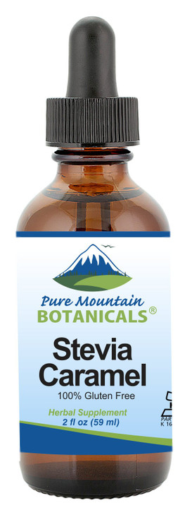 Caramel Stevia Liquid Drops Flavored with Natural Sweet Caramel | Alcohol Free & Kosher | 2oz Glass Bottle